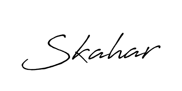 Use a signature maker to create a handwritten signature online. With this signature software, you can design (Antro_Vectra_Bolder) your own signature for name Skahar. Skahar signature style 7 images and pictures png