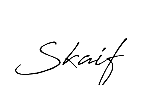 Skaif stylish signature style. Best Handwritten Sign (Antro_Vectra_Bolder) for my name. Handwritten Signature Collection Ideas for my name Skaif. Skaif signature style 7 images and pictures png