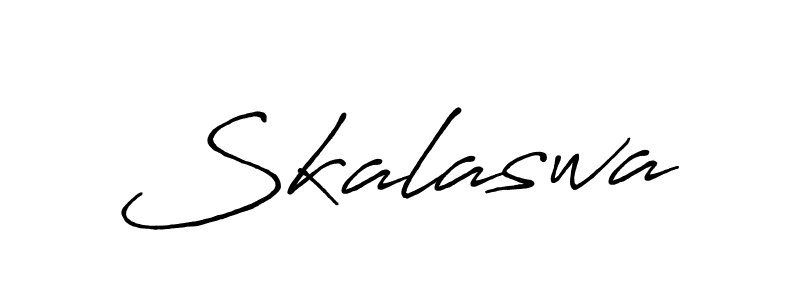 Use a signature maker to create a handwritten signature online. With this signature software, you can design (Antro_Vectra_Bolder) your own signature for name Skalaswa. Skalaswa signature style 7 images and pictures png