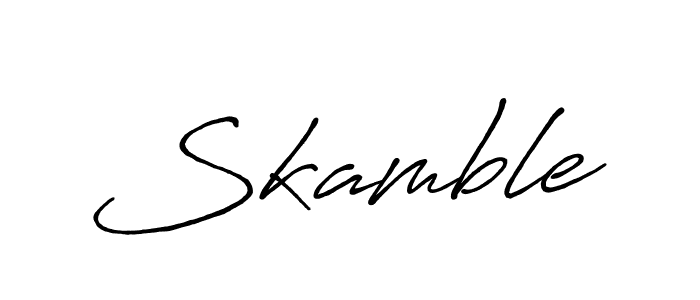 How to make Skamble name signature. Use Antro_Vectra_Bolder style for creating short signs online. This is the latest handwritten sign. Skamble signature style 7 images and pictures png