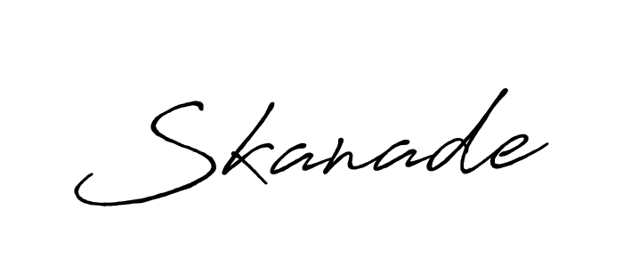 Use a signature maker to create a handwritten signature online. With this signature software, you can design (Antro_Vectra_Bolder) your own signature for name Skanade. Skanade signature style 7 images and pictures png