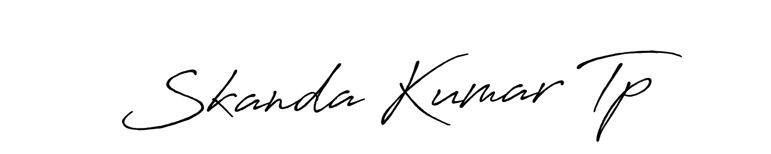 Make a beautiful signature design for name Skanda Kumar Tp. With this signature (Antro_Vectra_Bolder) style, you can create a handwritten signature for free. Skanda Kumar Tp signature style 7 images and pictures png