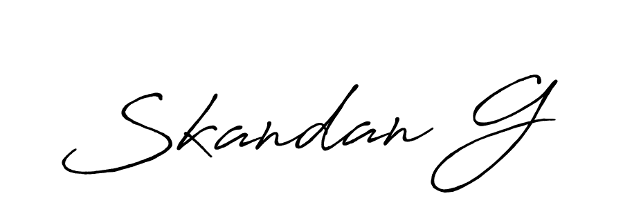 Make a beautiful signature design for name Skandan G. With this signature (Antro_Vectra_Bolder) style, you can create a handwritten signature for free. Skandan G signature style 7 images and pictures png