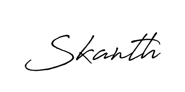 Create a beautiful signature design for name Skanth. With this signature (Antro_Vectra_Bolder) fonts, you can make a handwritten signature for free. Skanth signature style 7 images and pictures png