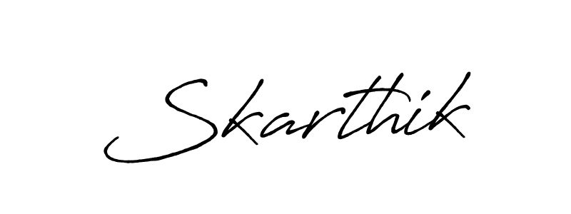 Design your own signature with our free online signature maker. With this signature software, you can create a handwritten (Antro_Vectra_Bolder) signature for name Skarthik. Skarthik signature style 7 images and pictures png