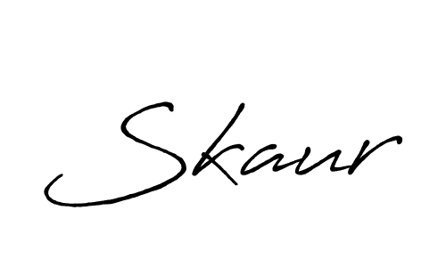 Use a signature maker to create a handwritten signature online. With this signature software, you can design (Antro_Vectra_Bolder) your own signature for name Skaur. Skaur signature style 7 images and pictures png