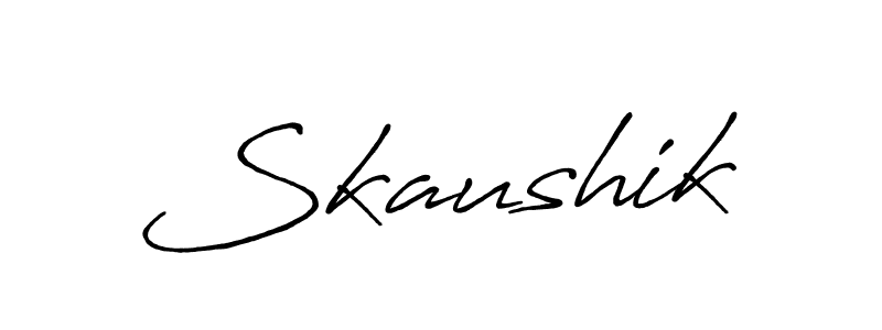 How to make Skaushik signature? Antro_Vectra_Bolder is a professional autograph style. Create handwritten signature for Skaushik name. Skaushik signature style 7 images and pictures png