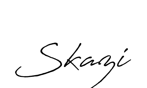 How to make Skazi name signature. Use Antro_Vectra_Bolder style for creating short signs online. This is the latest handwritten sign. Skazi signature style 7 images and pictures png