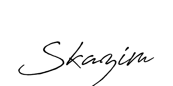 How to make Skazim signature? Antro_Vectra_Bolder is a professional autograph style. Create handwritten signature for Skazim name. Skazim signature style 7 images and pictures png