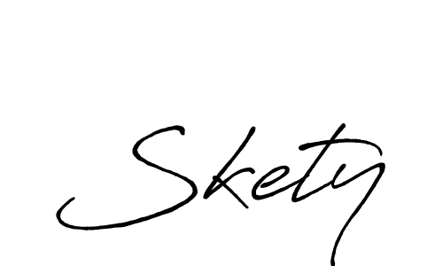 Make a beautiful signature design for name Skety. With this signature (Antro_Vectra_Bolder) style, you can create a handwritten signature for free. Skety signature style 7 images and pictures png