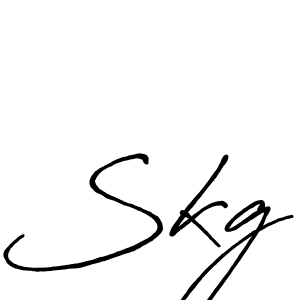 How to make Skg signature? Antro_Vectra_Bolder is a professional autograph style. Create handwritten signature for Skg name. Skg signature style 7 images and pictures png