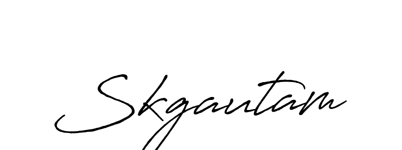 How to make Skgautam name signature. Use Antro_Vectra_Bolder style for creating short signs online. This is the latest handwritten sign. Skgautam signature style 7 images and pictures png