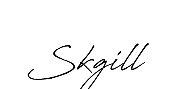 Create a beautiful signature design for name Skgill. With this signature (Antro_Vectra_Bolder) fonts, you can make a handwritten signature for free. Skgill signature style 7 images and pictures png