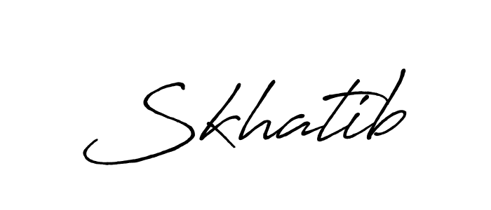 Skhatib stylish signature style. Best Handwritten Sign (Antro_Vectra_Bolder) for my name. Handwritten Signature Collection Ideas for my name Skhatib. Skhatib signature style 7 images and pictures png