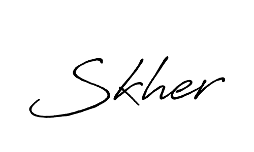 Design your own signature with our free online signature maker. With this signature software, you can create a handwritten (Antro_Vectra_Bolder) signature for name Skher. Skher signature style 7 images and pictures png