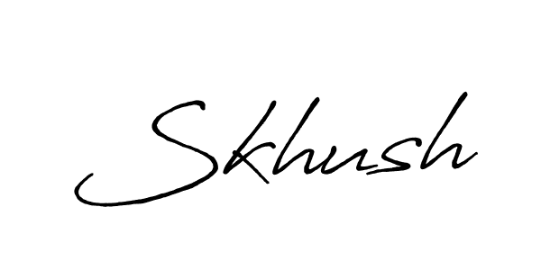 How to make Skhush name signature. Use Antro_Vectra_Bolder style for creating short signs online. This is the latest handwritten sign. Skhush signature style 7 images and pictures png