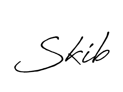 Use a signature maker to create a handwritten signature online. With this signature software, you can design (Antro_Vectra_Bolder) your own signature for name Skib. Skib signature style 7 images and pictures png