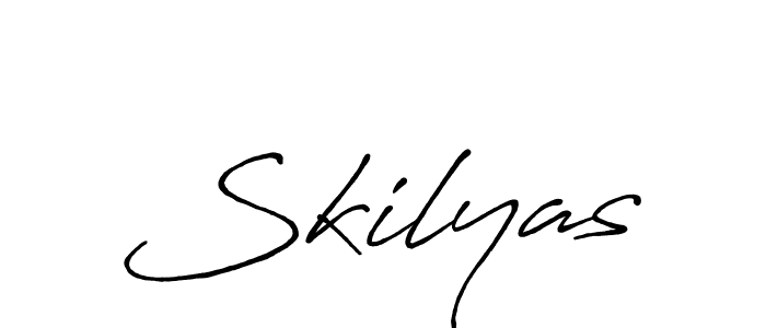 Use a signature maker to create a handwritten signature online. With this signature software, you can design (Antro_Vectra_Bolder) your own signature for name Skilyas. Skilyas signature style 7 images and pictures png