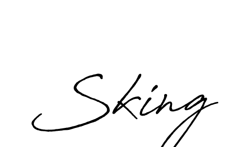 Use a signature maker to create a handwritten signature online. With this signature software, you can design (Antro_Vectra_Bolder) your own signature for name Sking. Sking signature style 7 images and pictures png
