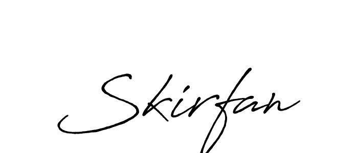 How to make Skirfan signature? Antro_Vectra_Bolder is a professional autograph style. Create handwritten signature for Skirfan name. Skirfan signature style 7 images and pictures png