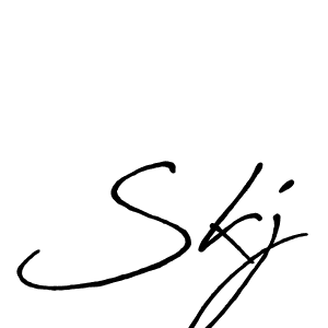 Skj stylish signature style. Best Handwritten Sign (Antro_Vectra_Bolder) for my name. Handwritten Signature Collection Ideas for my name Skj. Skj signature style 7 images and pictures png