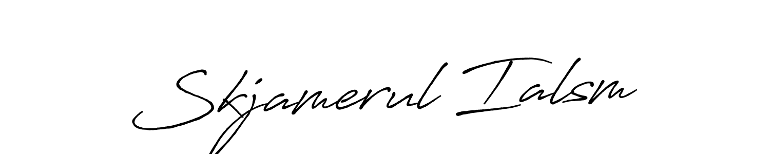 Antro_Vectra_Bolder is a professional signature style that is perfect for those who want to add a touch of class to their signature. It is also a great choice for those who want to make their signature more unique. Get Skjamerul Ialsm name to fancy signature for free. Skjamerul Ialsm signature style 7 images and pictures png