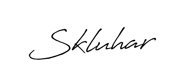 How to make Skluhar name signature. Use Antro_Vectra_Bolder style for creating short signs online. This is the latest handwritten sign. Skluhar signature style 7 images and pictures png