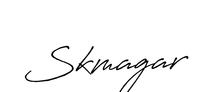 Use a signature maker to create a handwritten signature online. With this signature software, you can design (Antro_Vectra_Bolder) your own signature for name Skmagar. Skmagar signature style 7 images and pictures png