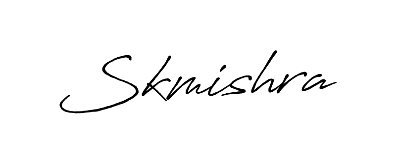 Use a signature maker to create a handwritten signature online. With this signature software, you can design (Antro_Vectra_Bolder) your own signature for name Skmishra. Skmishra signature style 7 images and pictures png