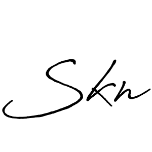 Make a beautiful signature design for name Skn. Use this online signature maker to create a handwritten signature for free. Skn signature style 7 images and pictures png