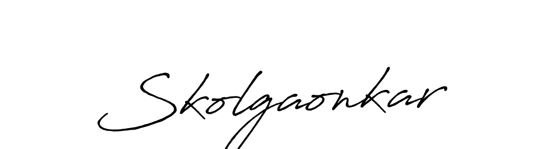 Make a beautiful signature design for name Skolgaonkar. With this signature (Antro_Vectra_Bolder) style, you can create a handwritten signature for free. Skolgaonkar signature style 7 images and pictures png