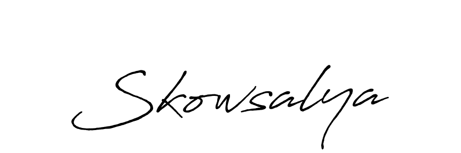 if you are searching for the best signature style for your name Skowsalya. so please give up your signature search. here we have designed multiple signature styles  using Antro_Vectra_Bolder. Skowsalya signature style 7 images and pictures png