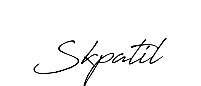 Use a signature maker to create a handwritten signature online. With this signature software, you can design (Antro_Vectra_Bolder) your own signature for name Skpatil. Skpatil signature style 7 images and pictures png