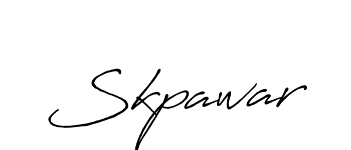 Use a signature maker to create a handwritten signature online. With this signature software, you can design (Antro_Vectra_Bolder) your own signature for name Skpawar. Skpawar signature style 7 images and pictures png