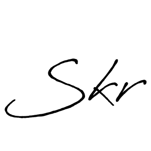 Make a beautiful signature design for name Skr. With this signature (Antro_Vectra_Bolder) style, you can create a handwritten signature for free. Skr signature style 7 images and pictures png