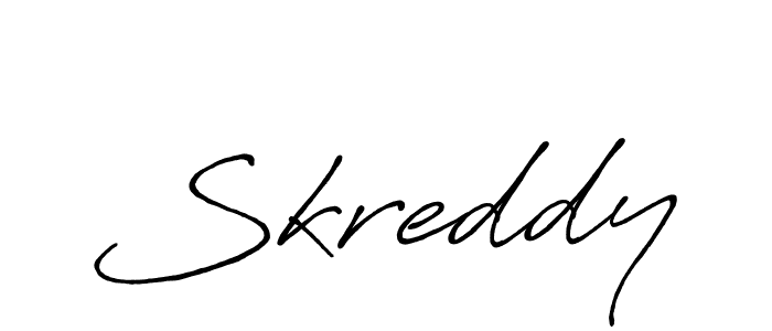 Use a signature maker to create a handwritten signature online. With this signature software, you can design (Antro_Vectra_Bolder) your own signature for name Skreddy. Skreddy signature style 7 images and pictures png
