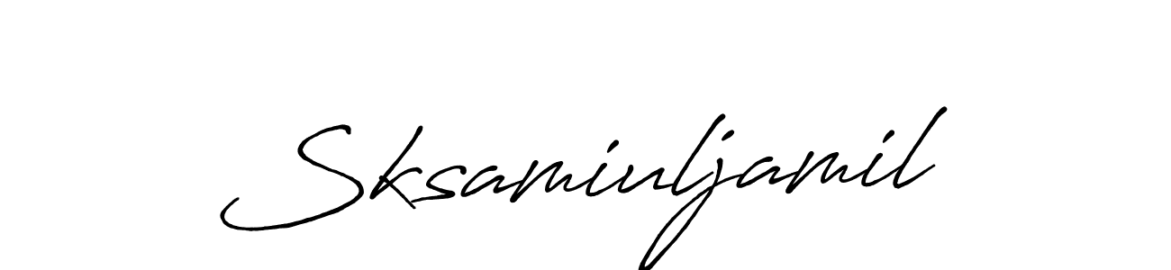 Use a signature maker to create a handwritten signature online. With this signature software, you can design (Antro_Vectra_Bolder) your own signature for name Sksamiuljamil. Sksamiuljamil signature style 7 images and pictures png