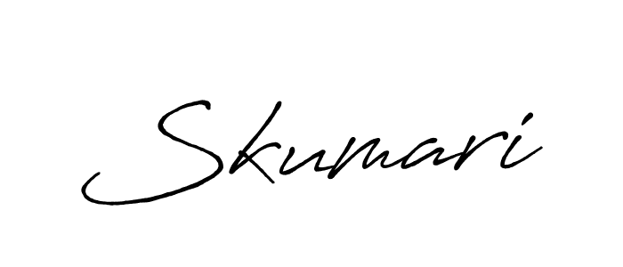 You should practise on your own different ways (Antro_Vectra_Bolder) to write your name (Skumari) in signature. don't let someone else do it for you. Skumari signature style 7 images and pictures png