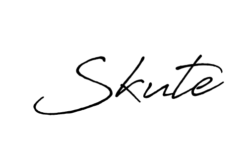 Make a beautiful signature design for name Skute. With this signature (Antro_Vectra_Bolder) style, you can create a handwritten signature for free. Skute signature style 7 images and pictures png