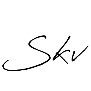 How to make Skv name signature. Use Antro_Vectra_Bolder style for creating short signs online. This is the latest handwritten sign. Skv signature style 7 images and pictures png