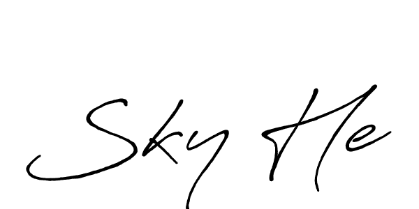 Design your own signature with our free online signature maker. With this signature software, you can create a handwritten (Antro_Vectra_Bolder) signature for name Sky He. Sky He signature style 7 images and pictures png