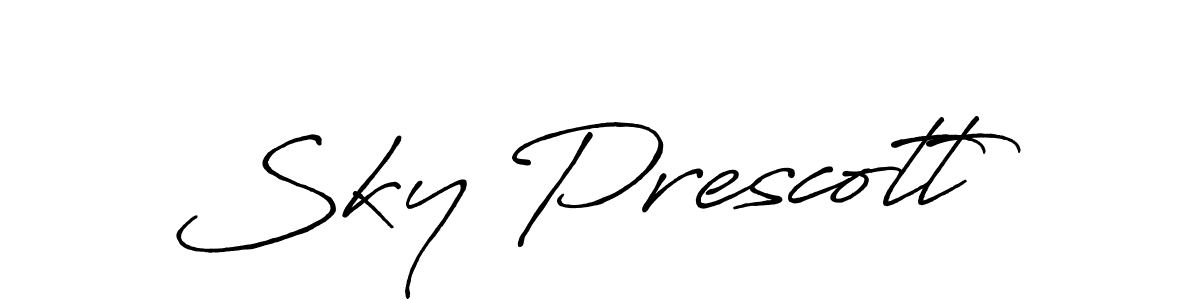 Sky Prescott stylish signature style. Best Handwritten Sign (Antro_Vectra_Bolder) for my name. Handwritten Signature Collection Ideas for my name Sky Prescott. Sky Prescott signature style 7 images and pictures png
