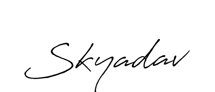 Use a signature maker to create a handwritten signature online. With this signature software, you can design (Antro_Vectra_Bolder) your own signature for name Skyadav. Skyadav signature style 7 images and pictures png