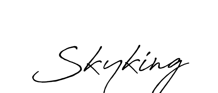 Use a signature maker to create a handwritten signature online. With this signature software, you can design (Antro_Vectra_Bolder) your own signature for name Skyking. Skyking signature style 7 images and pictures png