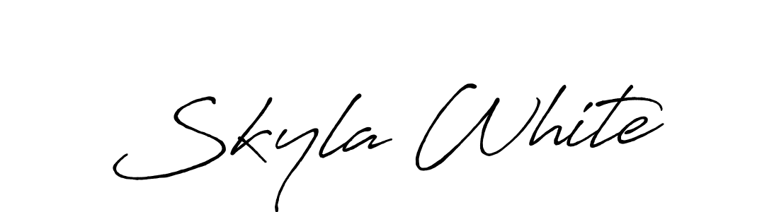 Skyla White stylish signature style. Best Handwritten Sign (Antro_Vectra_Bolder) for my name. Handwritten Signature Collection Ideas for my name Skyla White. Skyla White signature style 7 images and pictures png