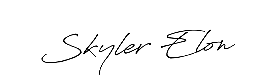 Create a beautiful signature design for name Skyler Elon. With this signature (Antro_Vectra_Bolder) fonts, you can make a handwritten signature for free. Skyler Elon signature style 7 images and pictures png