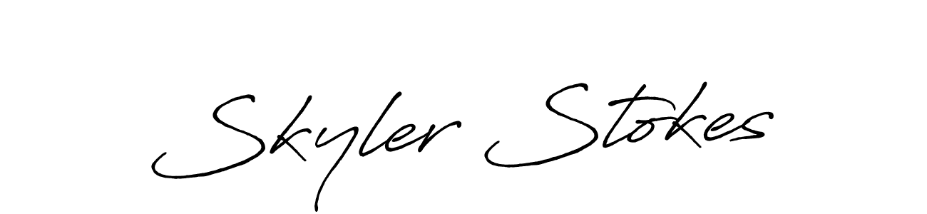 Make a beautiful signature design for name Skyler Stokes. With this signature (Antro_Vectra_Bolder) style, you can create a handwritten signature for free. Skyler Stokes signature style 7 images and pictures png