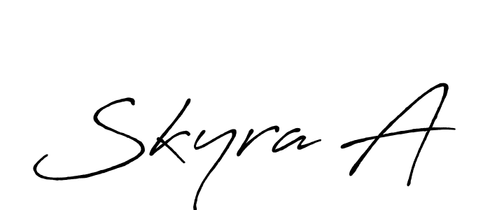 Create a beautiful signature design for name Skyra A. With this signature (Antro_Vectra_Bolder) fonts, you can make a handwritten signature for free. Skyra A signature style 7 images and pictures png