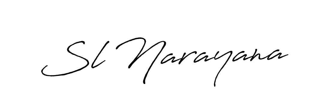 Design your own signature with our free online signature maker. With this signature software, you can create a handwritten (Antro_Vectra_Bolder) signature for name Sl Narayana. Sl Narayana signature style 7 images and pictures png