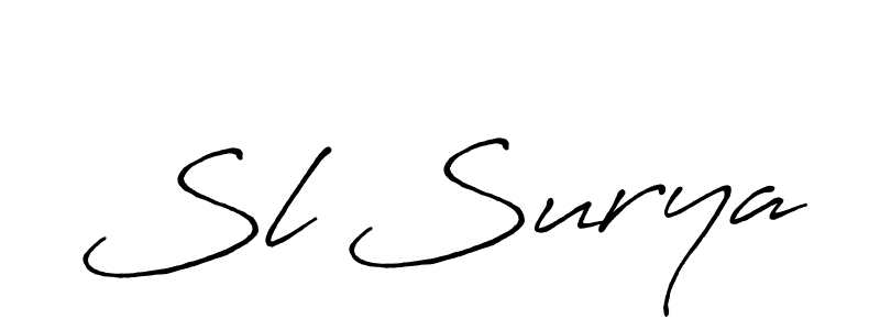 Make a beautiful signature design for name Sl Surya. With this signature (Antro_Vectra_Bolder) style, you can create a handwritten signature for free. Sl Surya signature style 7 images and pictures png